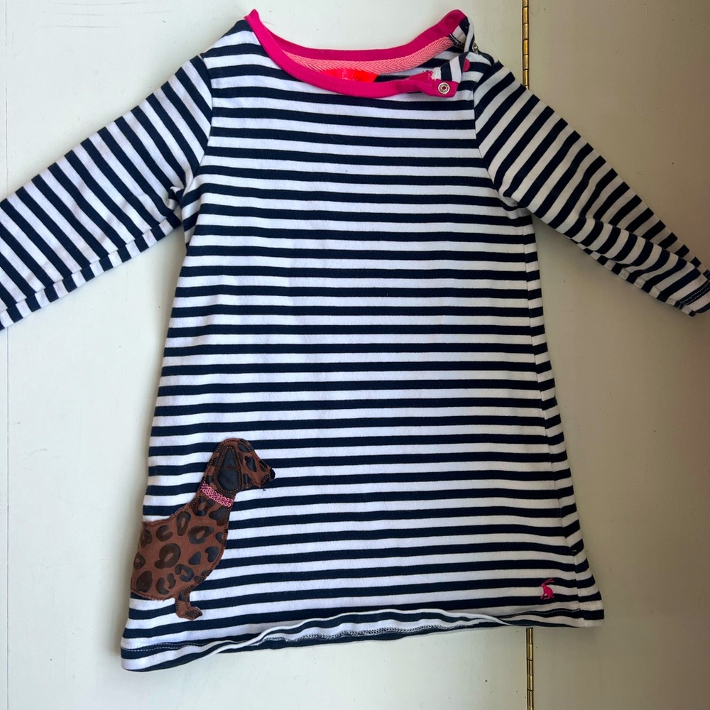 Navy/Pink Joules Dress *great condition* 2T